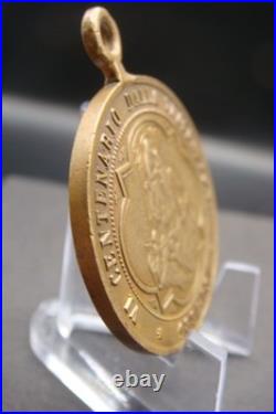 Rare Antique 1894 Madonna di Loreto Medal Catholic Protection Pendant Italy