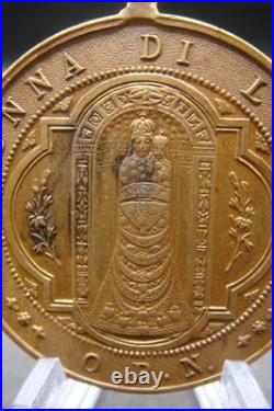Rare Antique 1894 Madonna di Loreto Medal Catholic Protection Pendant Italy