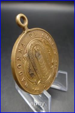 Rare Antique 1894 Madonna di Loreto Medal Catholic Protection Pendant Italy
