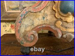 Rare Antique 18th Century French Italian Religious Wood Alter Fragment Stand