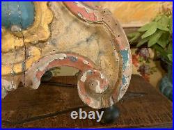 Rare Antique 18th Century French Italian Religious Wood Alter Fragment Stand