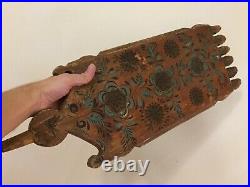 Rare Antique 18th Century Religious Russian Primitive Wool Spinning Board