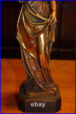 Rare Antique Anri 11 Wooden Carved Our Lady Madonna With Jesus Statue Figure