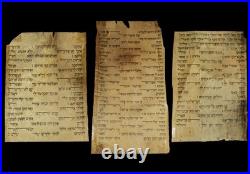 Rare Antique Bible Scroll 2 Samuel / Psalm 18 Voweled Italian Manuscript 3 Parts