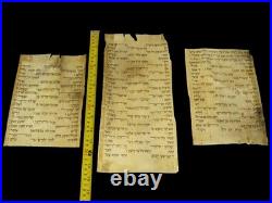 Rare Antique Bible Scroll 2 Samuel / Psalm 18 Voweled Italian Manuscript 3 Parts