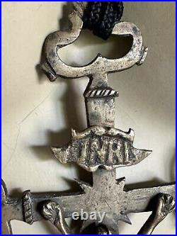 Rare Antique Bronze Religious Procession Cross 17cm by 12cm