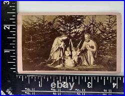 Rare Antique CDV Real Photo Religious Nativity Scene Baby Jesus Mary Sherman NY