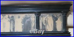 Rare Antique Engraving, 12 Prophets, Divided Column Wood Frame, Neoclasical 21x5