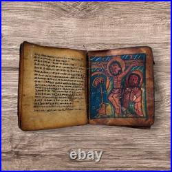 Rare Antique Ethiopian Bible Manuscript Handwritten 120 Pages Leather Bible Rare Antique Ethiopian Bible Manuscript Handwritten 120 Pages Leather Bible