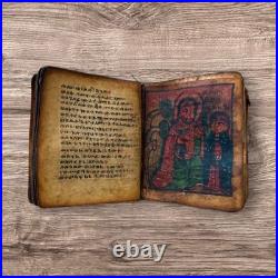 Rare Antique Ethiopian Bible Manuscript Handwritten 120 Pages Leather Bible Rare Antique Ethiopian Bible Manuscript Handwritten 120 Pages Leather Bible