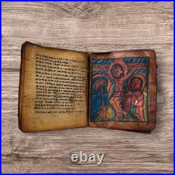 Rare Antique Ethiopian Bible Manuscript Handwritten 120 Pages Leather Bible Rare Antique Ethiopian Bible Manuscript Handwritten 120 Pages Leather Bible