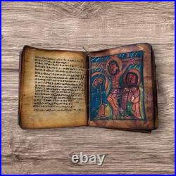 Rare Antique Ethiopian Bible Manuscript Handwritten 120 Pages Leather Bible Rare Antique Ethiopian Bible Manuscript Handwritten 120 Pages Leather Bible