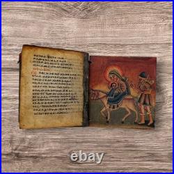 Rare Antique Ethiopian Bible Manuscript Handwritten 120 Pages Leather Bible Rare Antique Ethiopian Bible Manuscript Handwritten 120 Pages Leather Bible