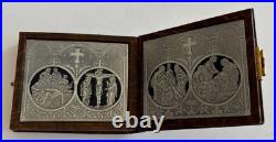 Rare Antique French Travel Souvenir Religious Booklet with Jesus Silver 8 Panels Rare Antique French Travel Souvenir Religious Booklet with Jesus Silver 8 Panels