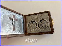 Rare Antique French Travel Souvenir Religious Booklet with Jesus Silver 8 Panels Rare Antique French Travel Souvenir Religious Booklet with Jesus Silver 8 Panels