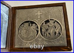 Rare Antique French Travel Souvenir Religious Booklet with Jesus Silver 8 Panels Rare Antique French Travel Souvenir Religious Booklet with Jesus Silver 8 Panels