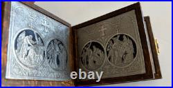 Rare Antique French Travel Souvenir Religious Booklet with Jesus Silver 8 Panels Rare Antique French Travel Souvenir Religious Booklet with Jesus Silver 8 Panels