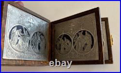 Rare Antique French Travel Souvenir Religious Booklet with Jesus Silver 8 Panels Rare Antique French Travel Souvenir Religious Booklet with Jesus Silver 8 Panels