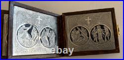 Rare Antique French Travel Souvenir Religious Booklet with Jesus Silver 8 Panels Rare Antique French Travel Souvenir Religious Booklet with Jesus Silver 8 Panels