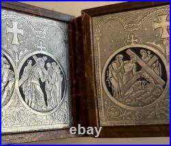 Rare Antique French Travel Souvenir Religious Booklet with Jesus Silver 8 Panels Rare Antique French Travel Souvenir Religious Booklet with Jesus Silver 8 Panels