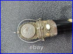 Rare Antique Latin American Holy Reliquary c. 1700-1800s Silver, Gold & Tourmal