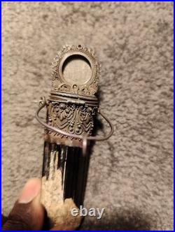 Rare Antique Latin American Holy Reliquary c. 1700-1800s Silver, Gold & Tourmal