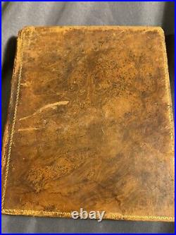 Rare Antique Leather Bound Religious Book Life of Jesus Christ 1820 Illustrated