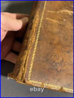 Rare Antique Leather Bound Religious Book Life of Jesus Christ 1820 Illustrated