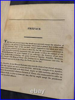 Rare Antique Leather Bound Religious Book Life of Jesus Christ 1820 Illustrated