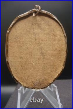 Rare Antique Monastery Domed Glass St. Ignatius of Loyola Religious Small Icon