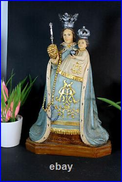 Rare Antique Our lady of Zutendaal Statue madonna religious ceramic