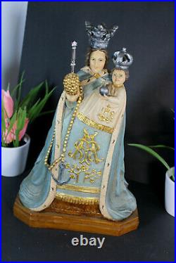 Rare Antique Our lady of Zutendaal Statue madonna religious ceramic