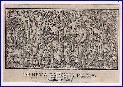 Rare Antique Print-ADAM AND EVE-PARADISE-FORBIDDEN FRUIT-Kallenberg-1539