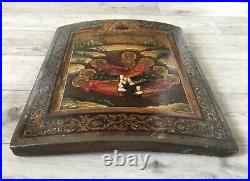 Rare Antique Religious Christian Hand Painted Icon on Wood