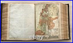 Rare Antique Religious Christianity Large Bible Color Engravings Maps Holy Cards