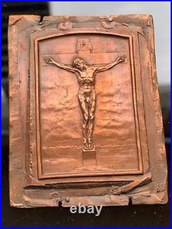 Rare Antique Religious Engraving on Cooper Plaque by JP LEGASTELLOIS