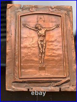 Rare Antique Religious Engraving on Cooper Plaque by JP LEGASTELLOIS