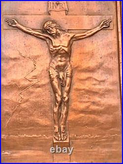 Rare Antique Religious Engraving on Cooper Plaque by JP LEGASTELLOIS