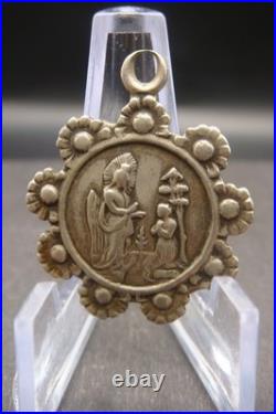 Rare Antique Religious Medal Apparition of Virgin Mary Caravaggio 19th Century