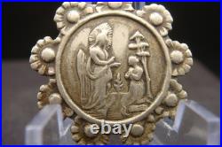 Rare Antique Religious Medal Apparition of Virgin Mary Caravaggio 19th Century