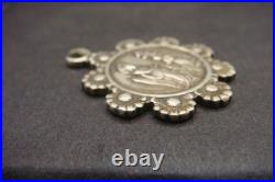 Rare Antique Religious Medal Apparition of Virgin Mary Caravaggio 19th Century