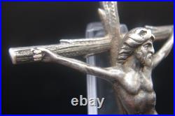 Rare Antique Silver Religious Crucifix Pendant Detailed Jesus on Rustic Cross Rare Antique Silver Religious Crucifix Pendant Detailed Jesus on Rustic Cross