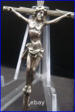 Rare Antique Silver Religious Crucifix Pendant Detailed Jesus on Rustic Cross Rare Antique Silver Religious Crucifix Pendant Detailed Jesus on Rustic Cross