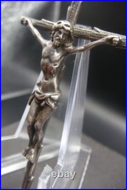 Rare Antique Silver Religious Crucifix Pendant Detailed Jesus on Rustic Cross Rare Antique Silver Religious Crucifix Pendant Detailed Jesus on Rustic Cross