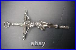Rare Antique Silver Religious Crucifix Pendant Detailed Jesus on Rustic Cross Rare Antique Silver Religious Crucifix Pendant Detailed Jesus on Rustic Cross