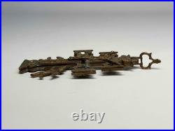Rare Antique Spanish Colonial Caravaca Bronze Religious Catholic Reliquary Cross
