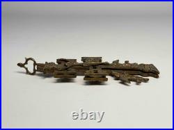 Rare Antique Spanish Colonial Caravaca Bronze Religious Catholic Reliquary Cross