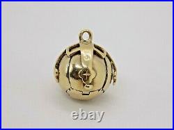 Rare English Antique 9ct Gold & Silver Masonic Globe Ball Orb Pendant/Charm