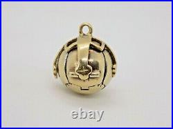 Rare English Antique 9ct Gold & Silver Masonic Globe Ball Orb Pendant/Charm