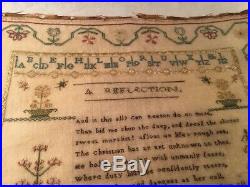 Rare Fantastic 1826 Silk Sampler Maria Holmes Religious Estate Nice Piece NR
